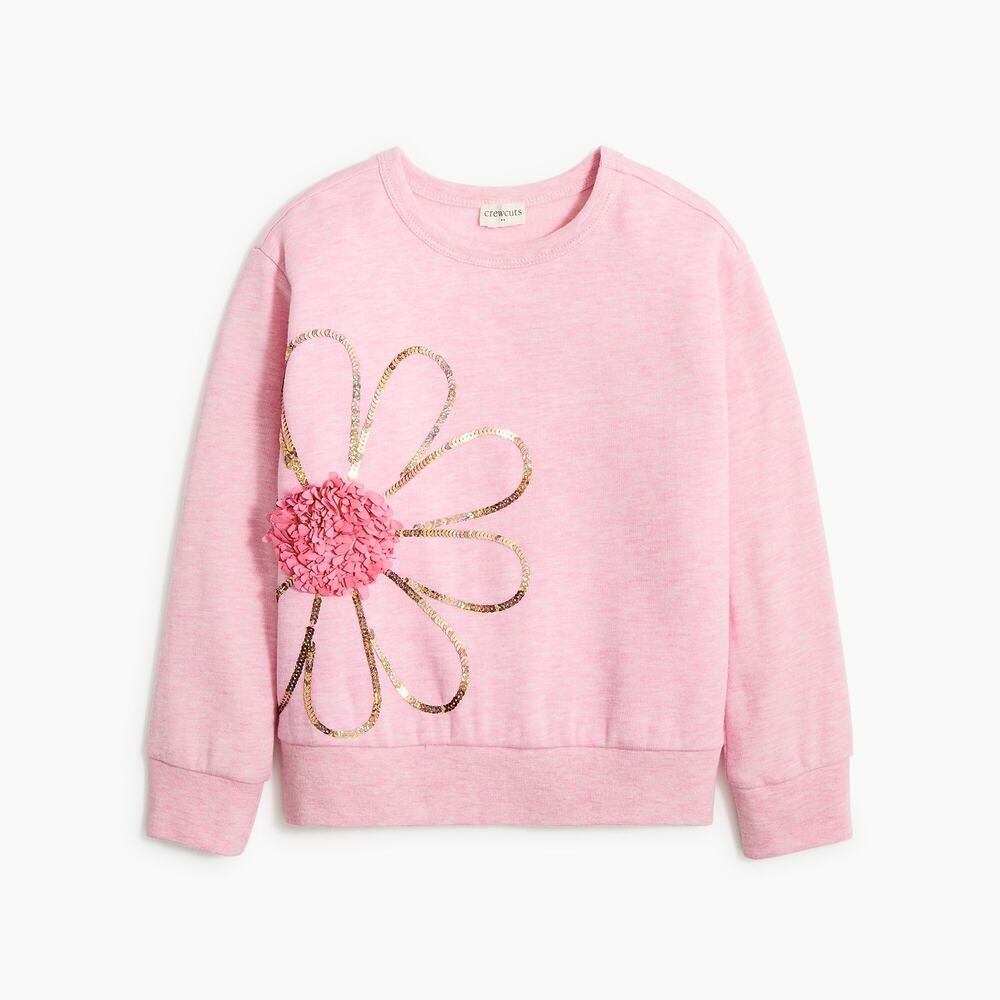 J.Crew Girls' 3D daisy graphic sweatshirt Pink M